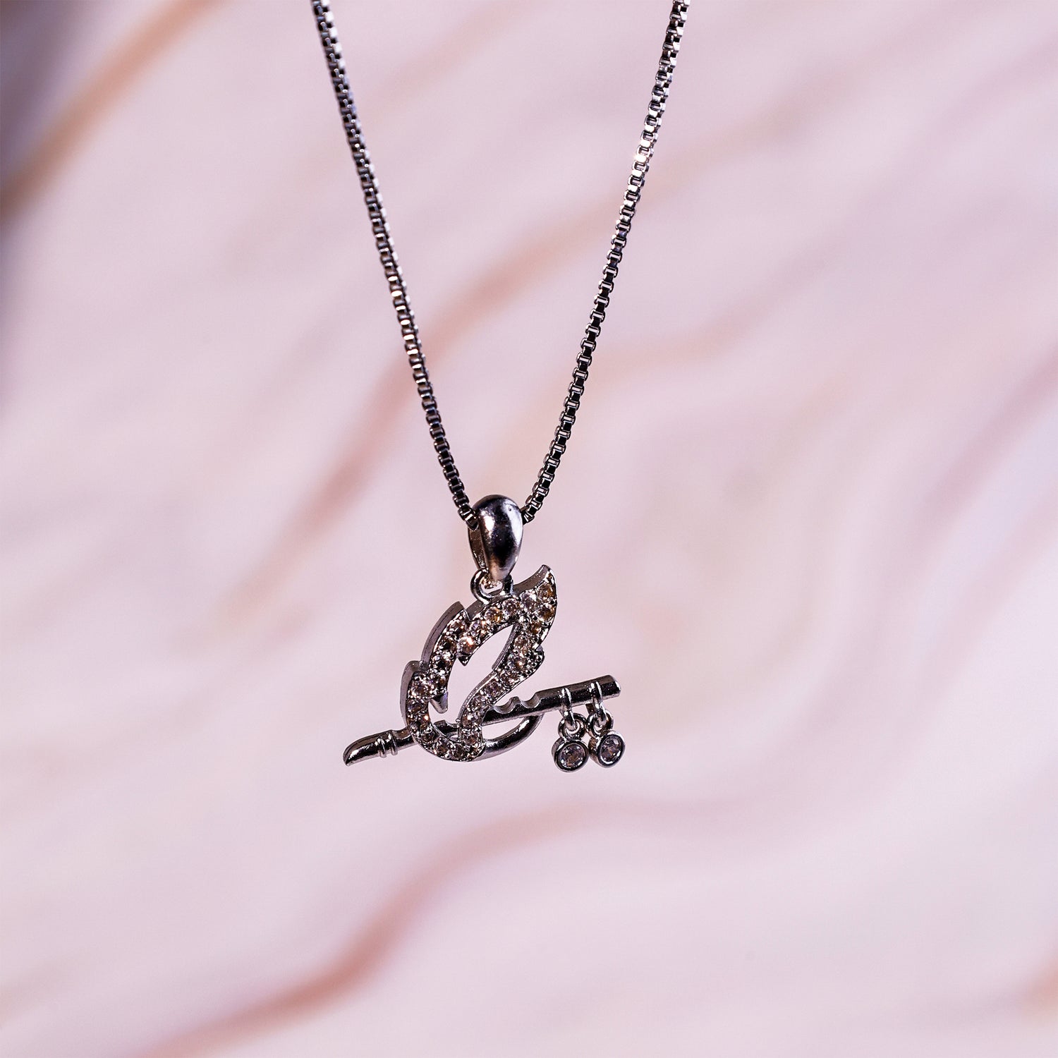 AD Chrome Plated Krishna Pendant - Abhimantrit