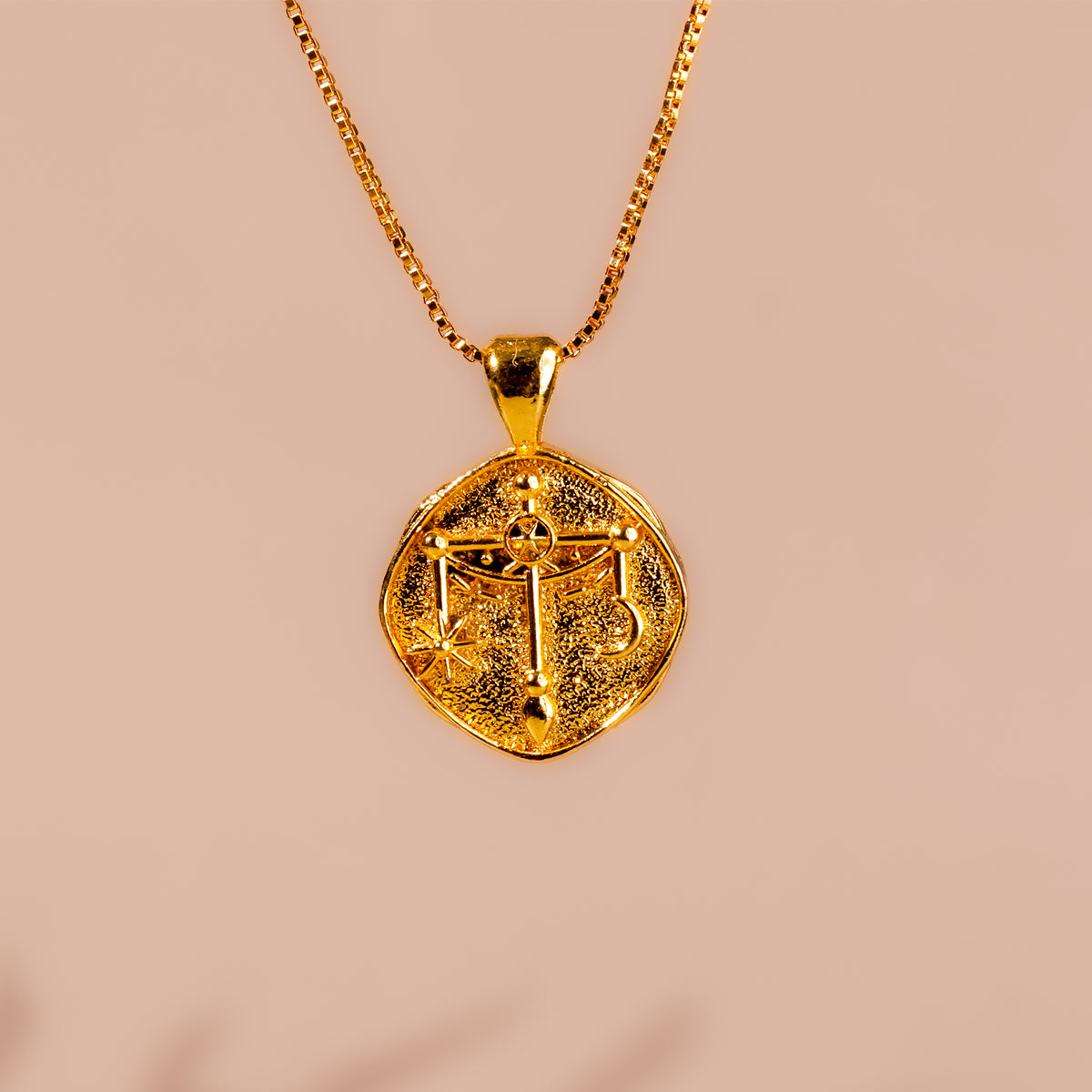 Libra Zodiac Sign Gold Plated Pendant