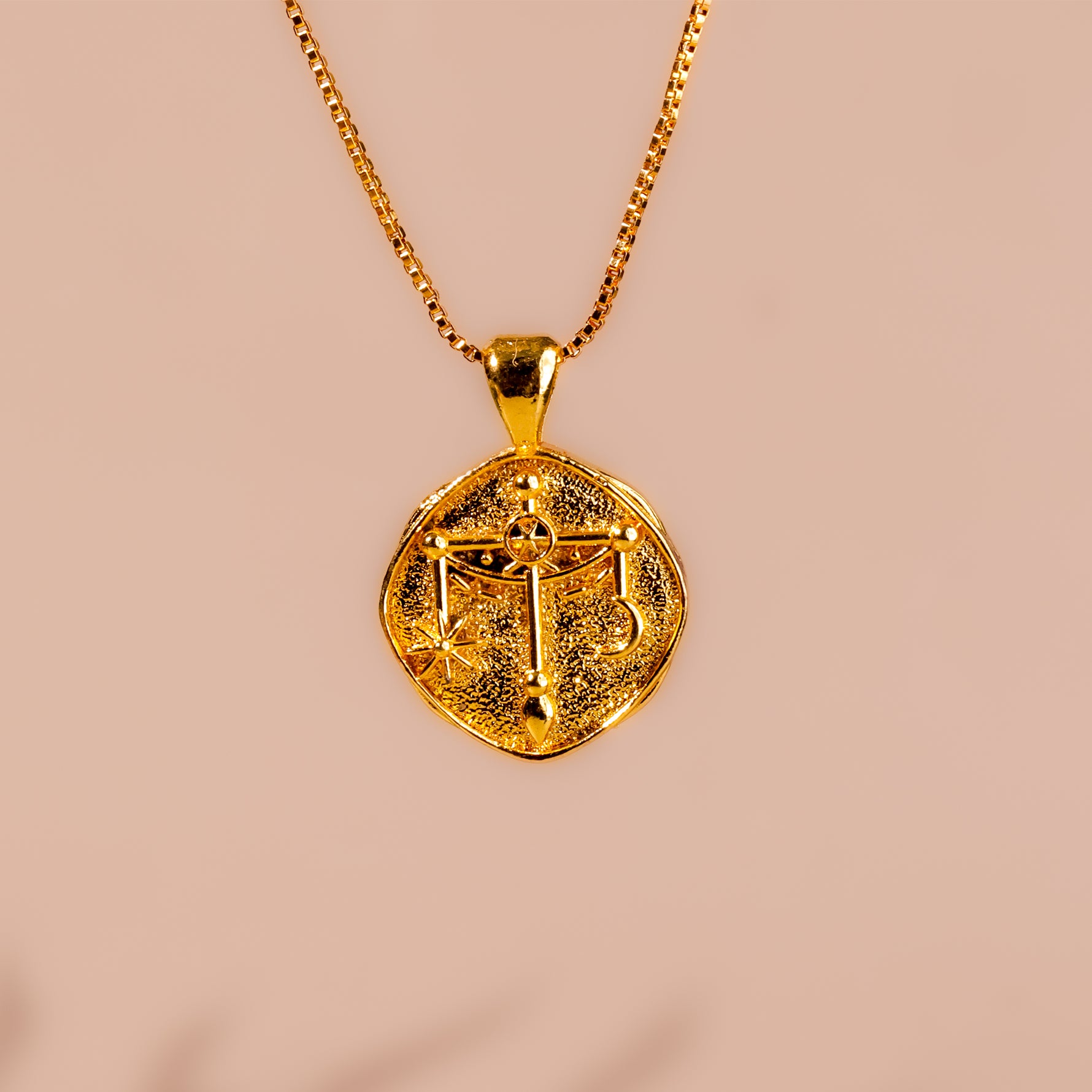 Libra Zodiac Sign Gold Plated Pendant