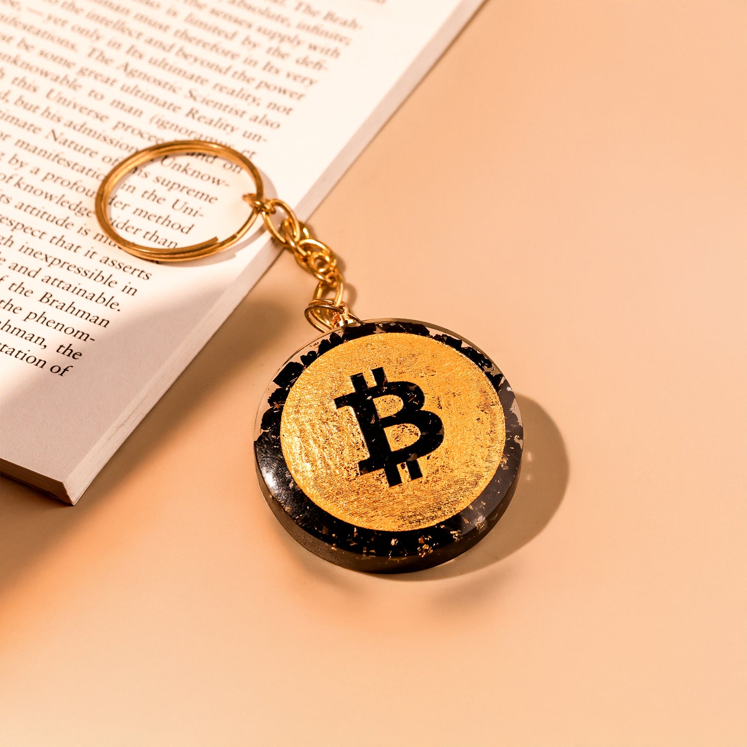 Bitcoin Black Tourmaline Keychain - Abhimantrit