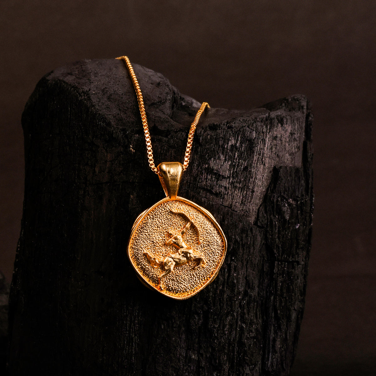 Sagittarius Zodiac Sign Gold Plated Pendant
