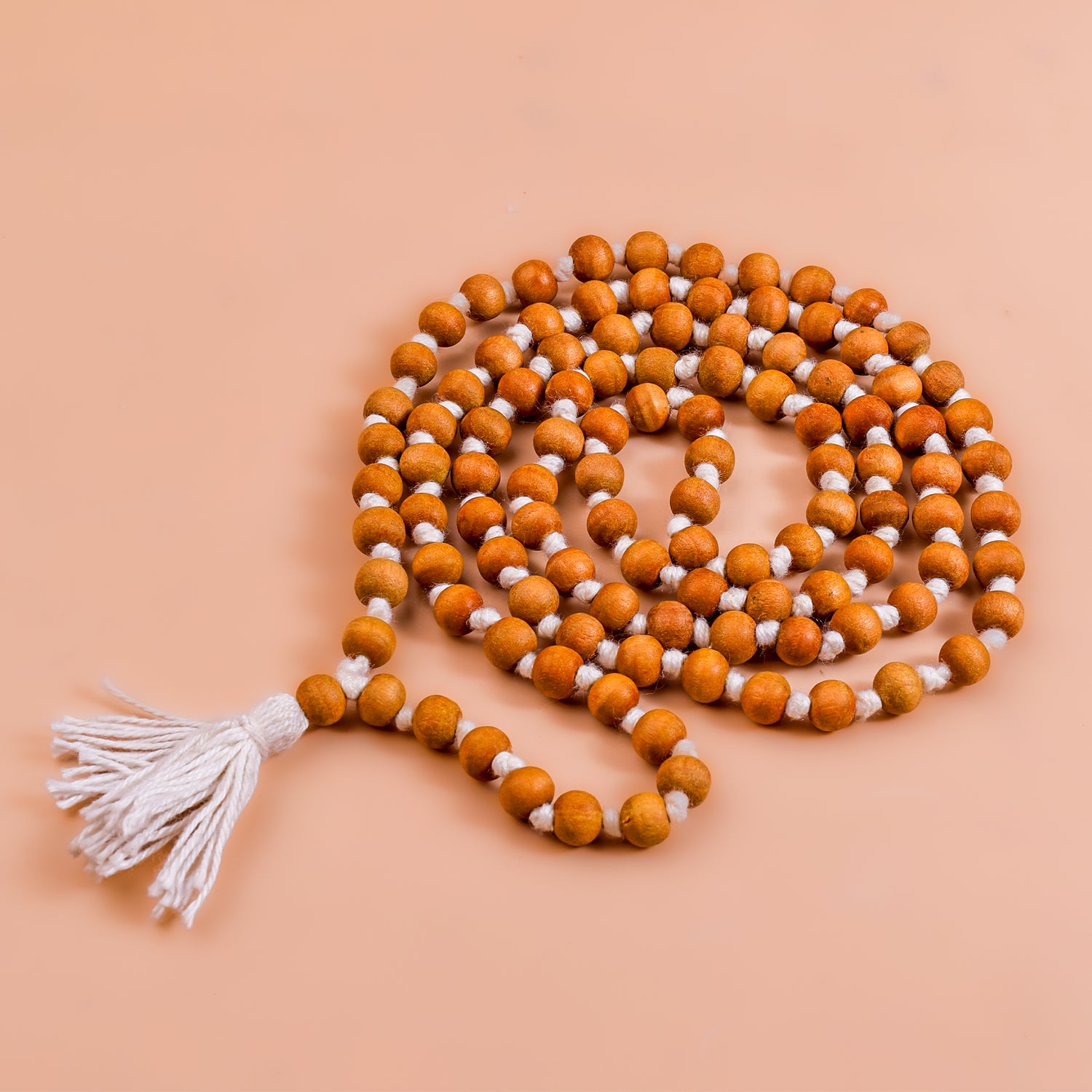 White Sandal Wood Mala - Abhimantrit & Certified