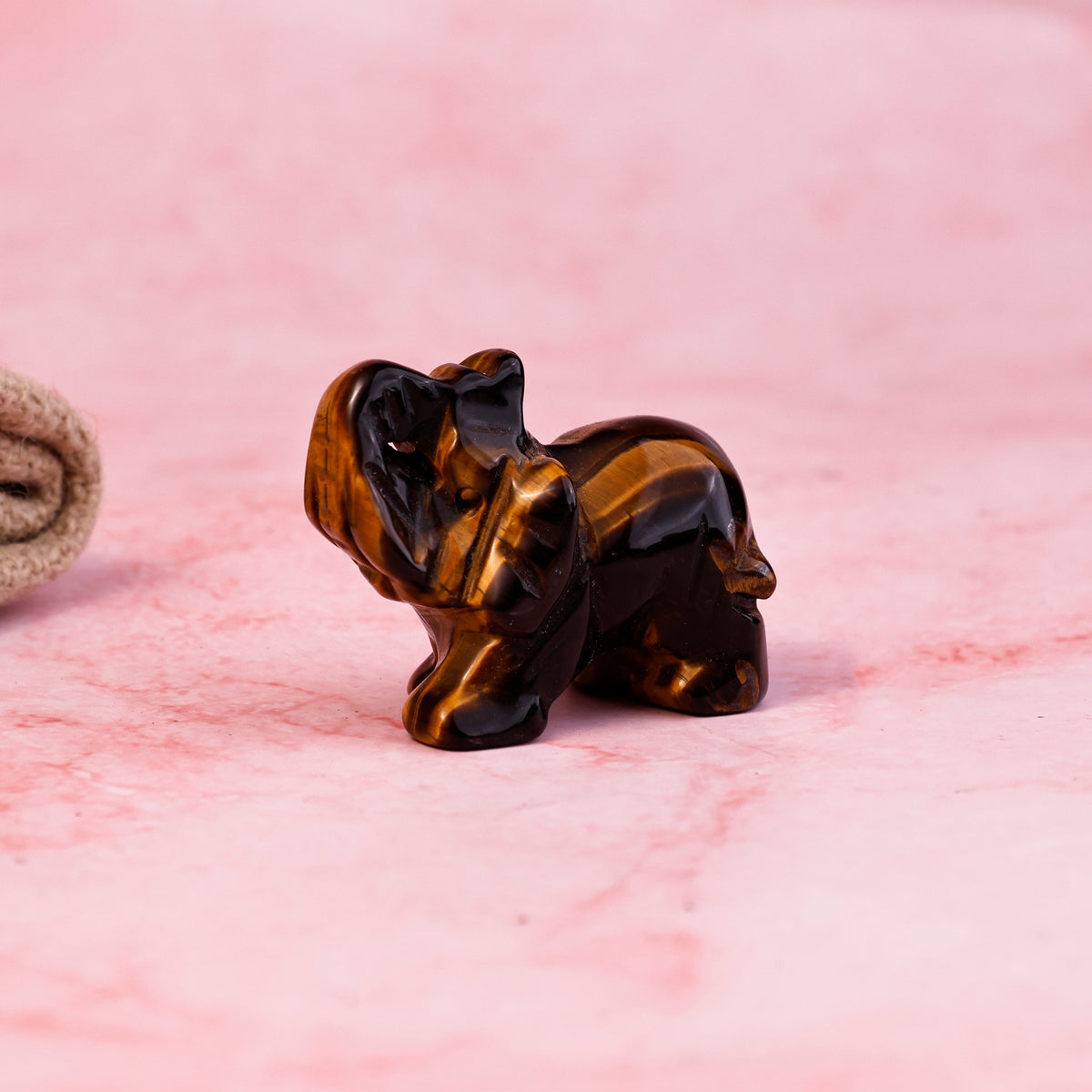 Tiger Eye Crystal Elephant