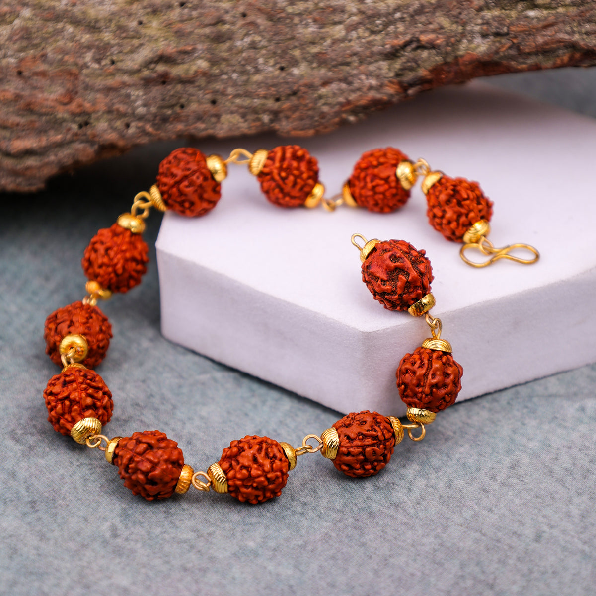 Rudraksha Raksha Bracelet Gold Plated