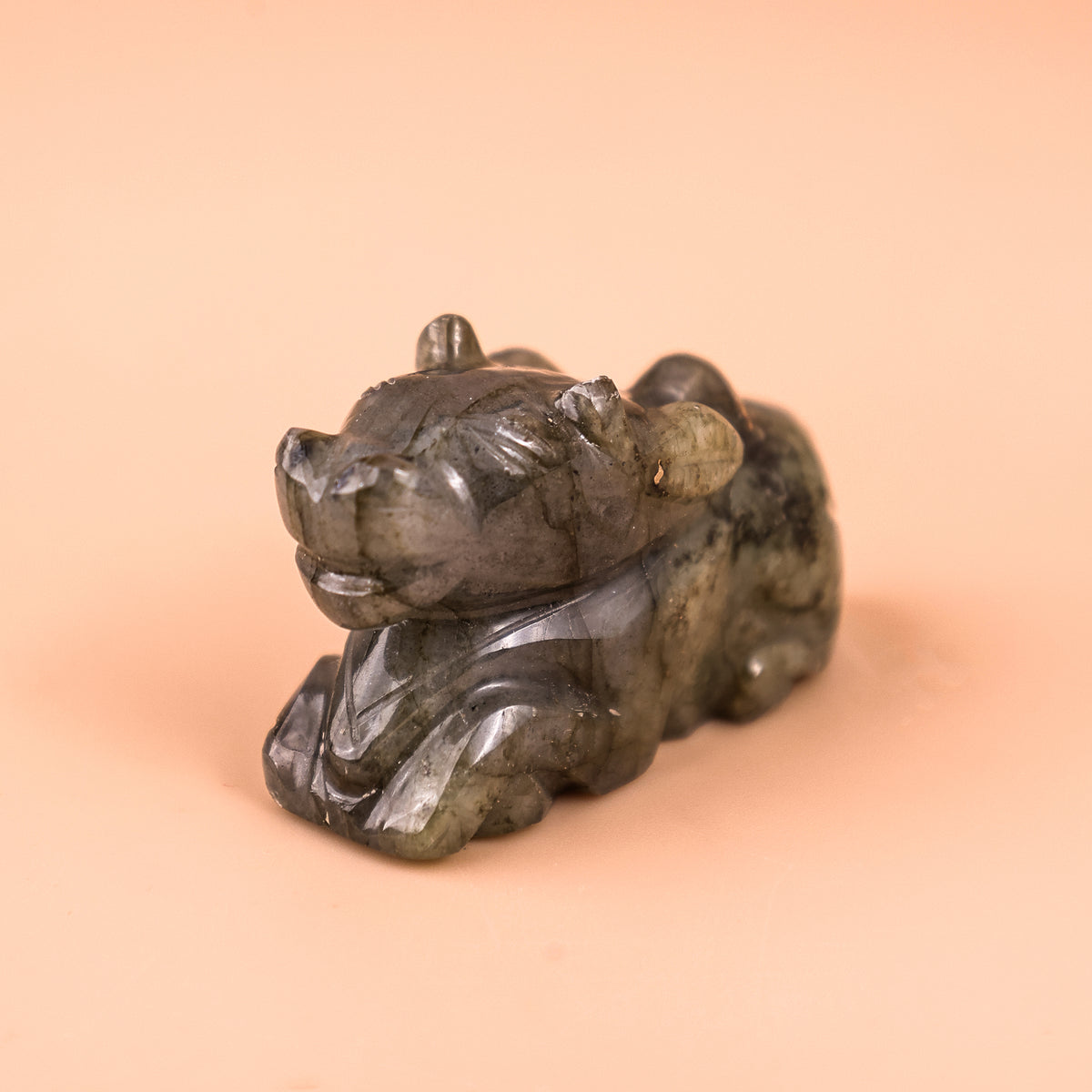 Labradorite Nandi (H-2.5cm, W-4cm) - Abhimantrit