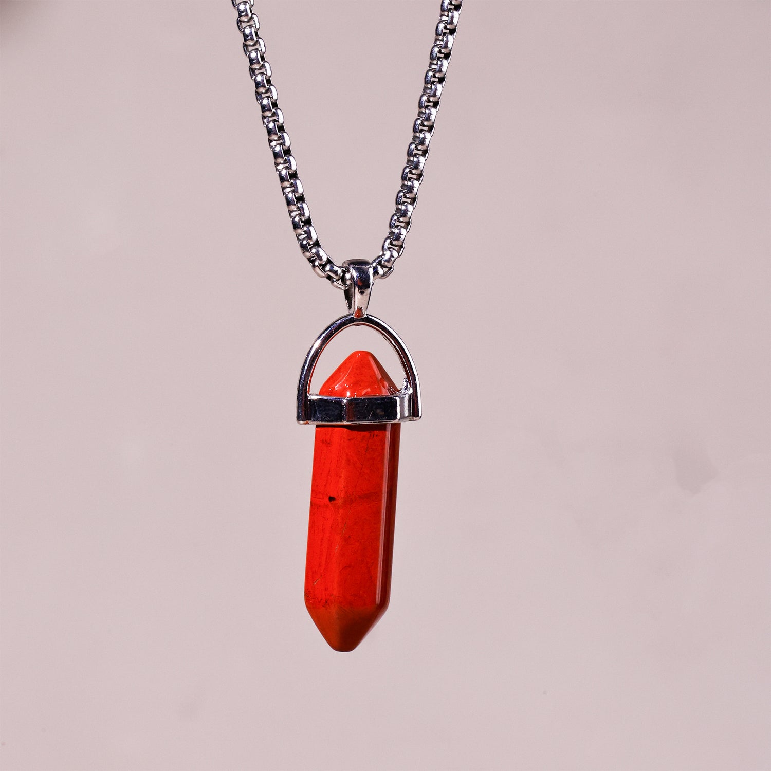 Red Jasper Pen Shape Pandent - Abhimantrit