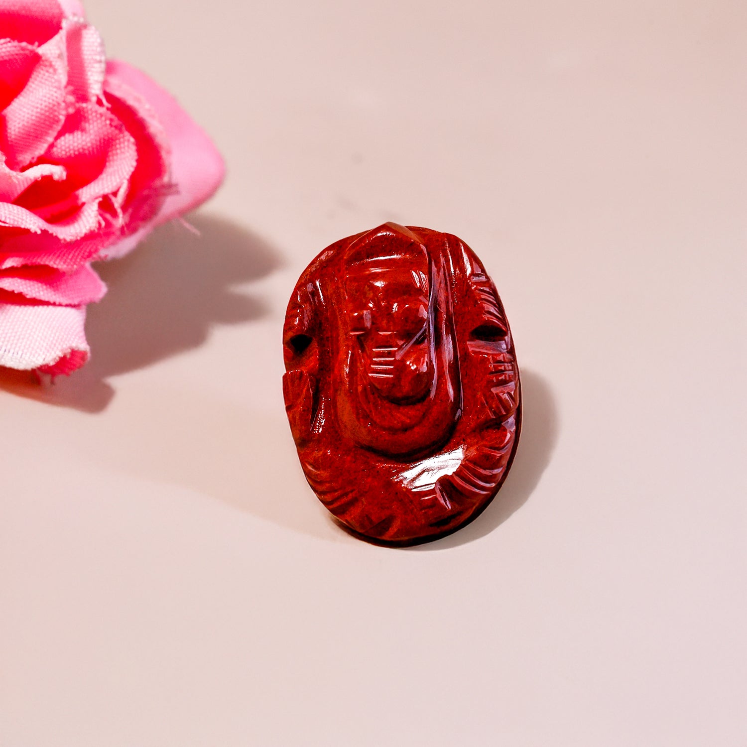 Red Jasper Ganesha - Abhimantrit & Certified
