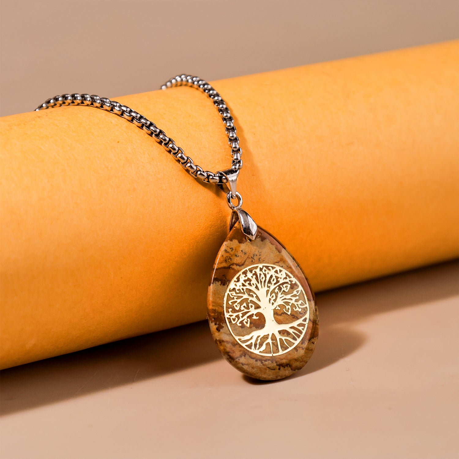 Jasper Life of Tree Pendant - Abhimantrit & Certified