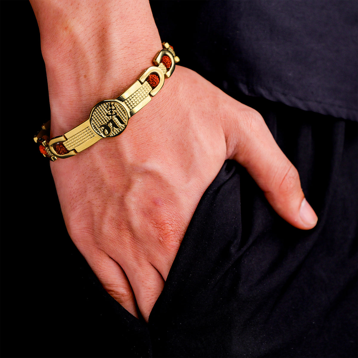 Maa with Rudraksha Bracelet (IGP Gold Plating)- Abhimantrit