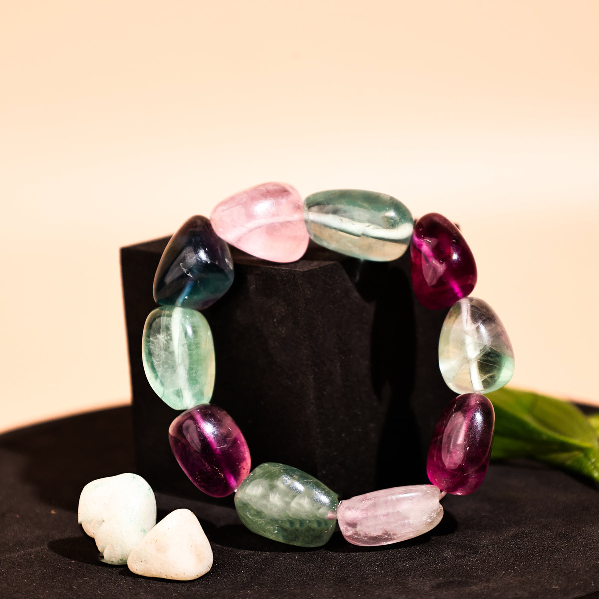 Multi Flourite Tumble Bracelet - Abhimantrit & Certified