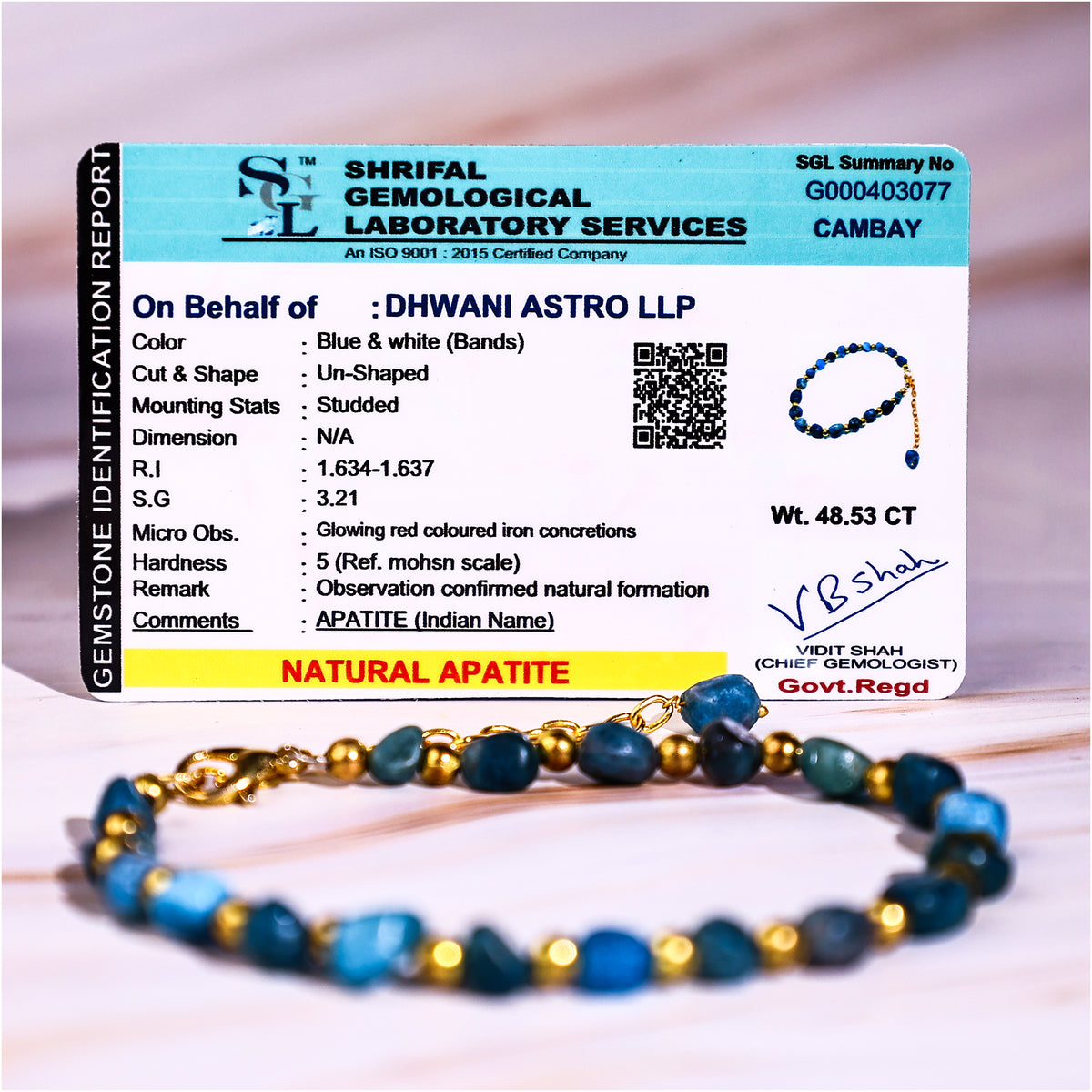 Healing Stone Apatite Anklets - Abhimantrit