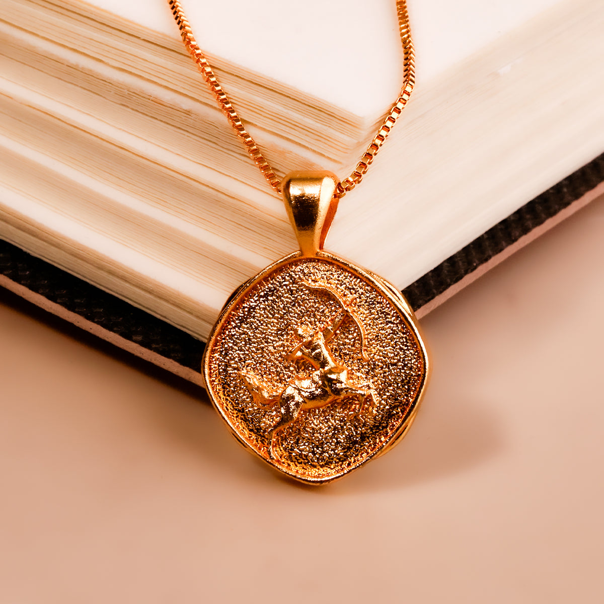 Sagittarius Zodiac Sign Gold Plated Pendant