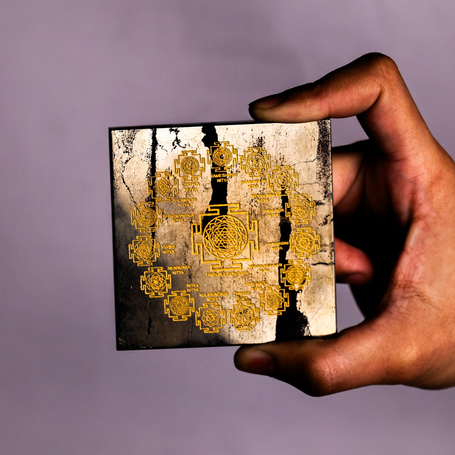 Pyrite Tripura Sundari Yantra - Abhimantrit