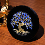 Black Tree of Life Evil Eye Plate Round - Abhimantrit
