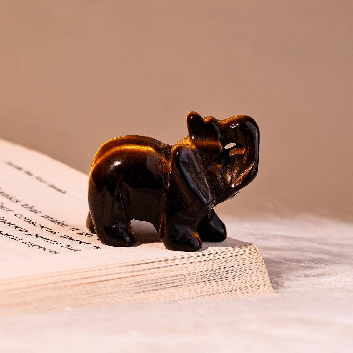 Tiger Eye Crystal Elephant