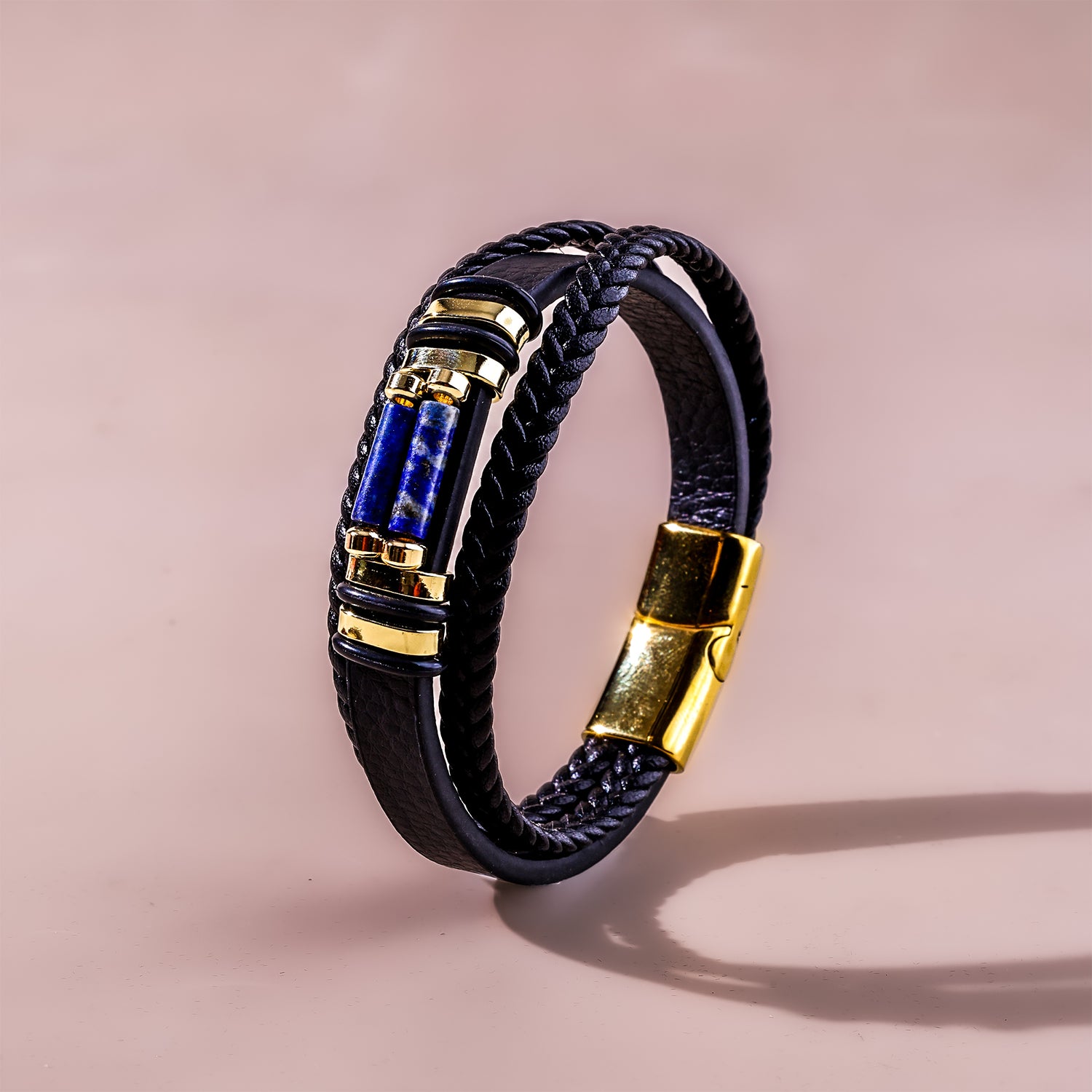 Lapis Lazuli Leather Bracelet