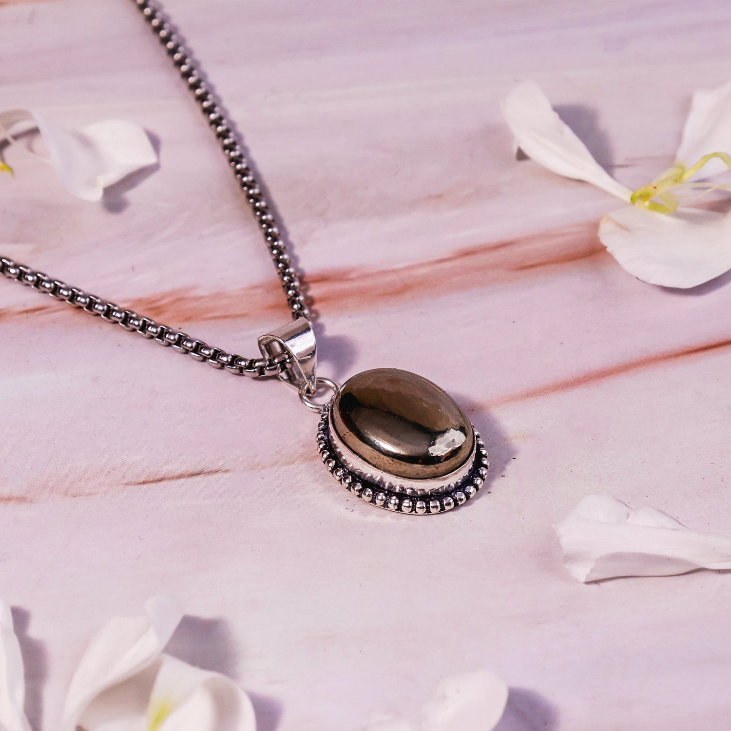 Pyrite Pendant Oval - Abhimantrit & Certified