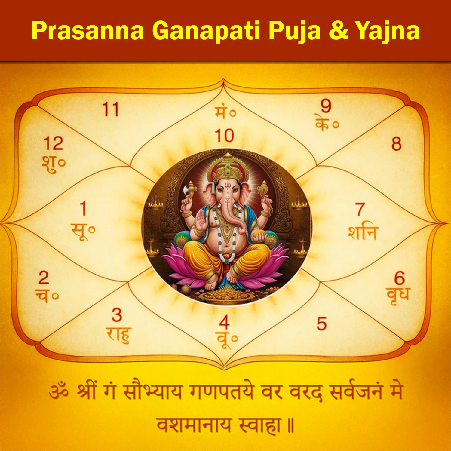 Prasanna Ganapati Puja & Yajna: For Removing Obstacles and Ensuring Success in New Ventures or Personal Goals