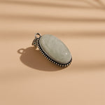 Green Aventurine Oval Stone Pendant - Abhimantrit & Certifiefd