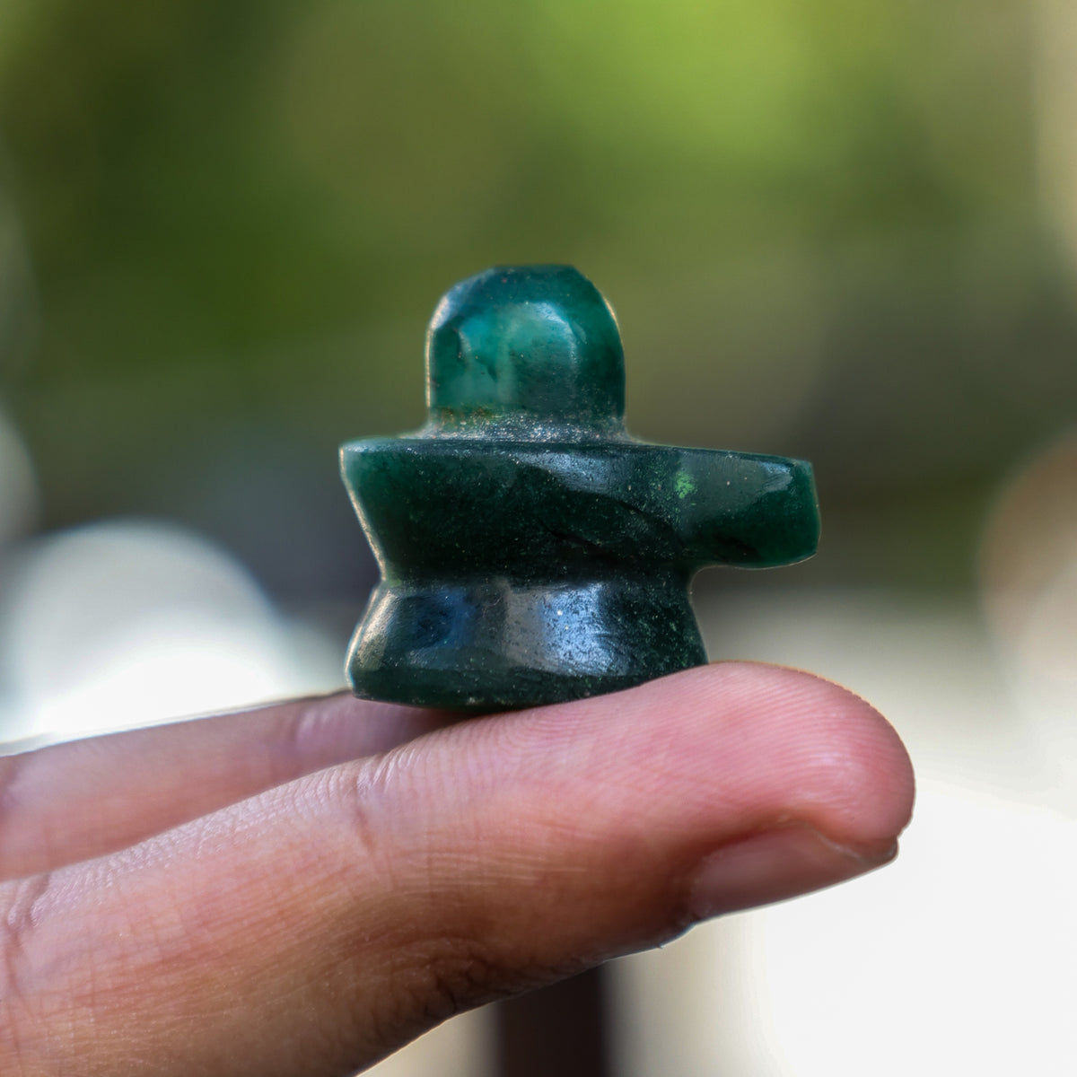 Green Jade Shivling - Abhimantrit