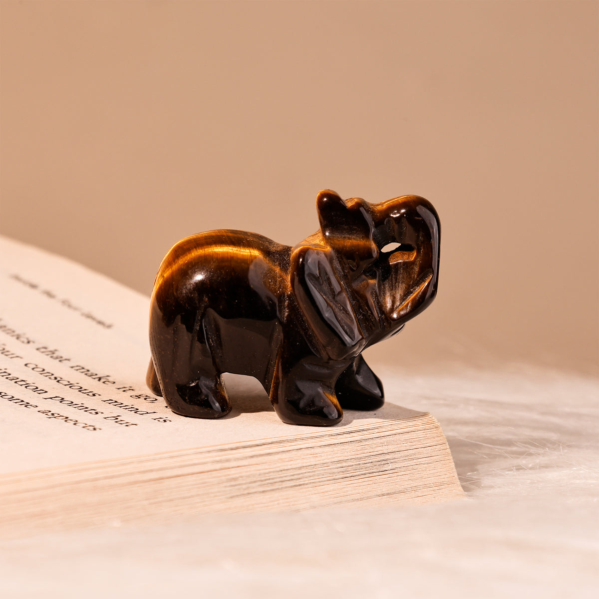 Tiger Eye Crystal Elephant