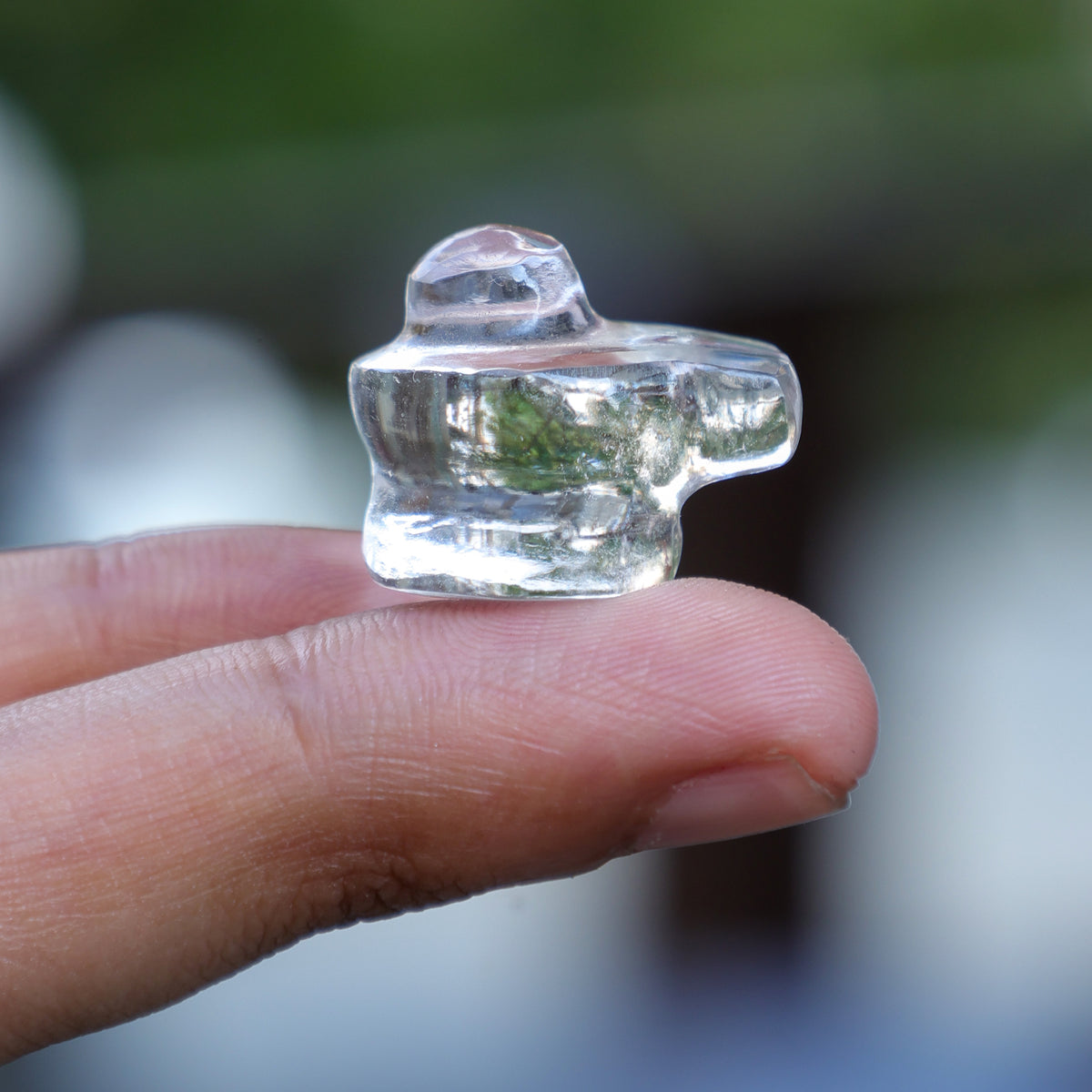 Natural Stone Clear Quartz Shivling - Abhimantrit