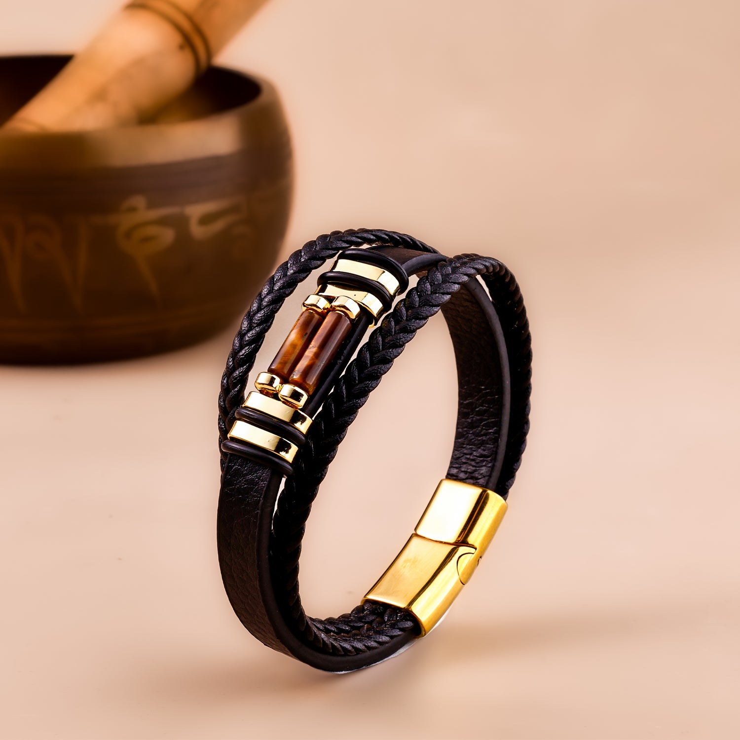 Tiger Eye leather Bracelet