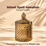 Velvet Spell Intention Crystal Candle – Dark Velvet Oudh Fragrance