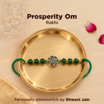 Prosperity Om Green Jade Rakhi – Natural Jade Rakhi for Wealth, Good Luck & Spiritual Blessings