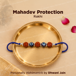 Mahadev Protection Rakhi – Rudraksha & Evil Eye Rakhi | Spiritual Raksha Bandhan Bracelet for Protection & Blessings