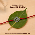 925 Pure Silver Swastik Rakhi – Sterling Silver Swastik Rakhi for Prosperity, Protection & Good Fortune | Raksha Bandhan Gift for Brother