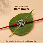 925 Sterling Silver Ram Rakhi | Pure Silver Lord Ram Rakhi | Handmade Spiritual Raksha Bandhan Thread | Adjustable Sacred Rakhi for Brother