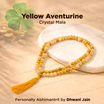 Yellow Aventurine Crystal Mala - Abhimantrit & Certified