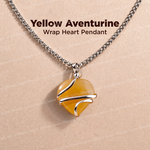 Fulfill Your Desires with Divine Blessings: Yellow Aventurine Heart Wrapped Pendant - Abhimantrit & Certified