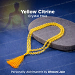 Yellow Citrine Crystal Mala - Abhimantrit & Certified