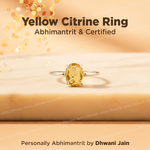 High Financial Status, Success in Job & Profession: Yellow Citrine Ring - Abhimantrit & Certified