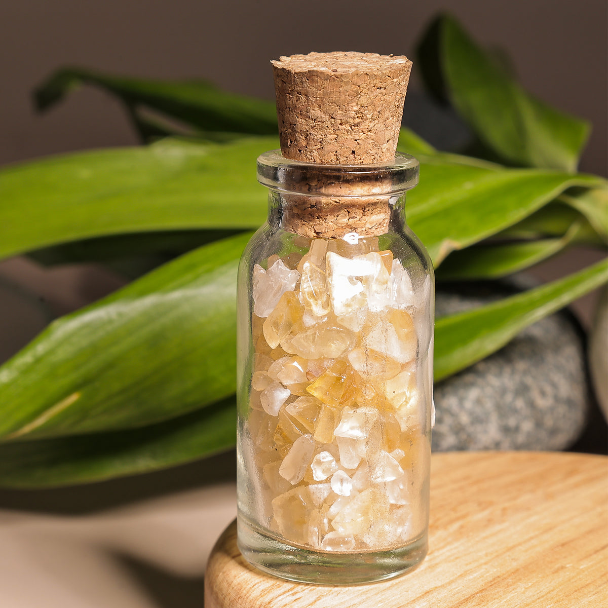Citrine Bottle Chips - Abhimantrit