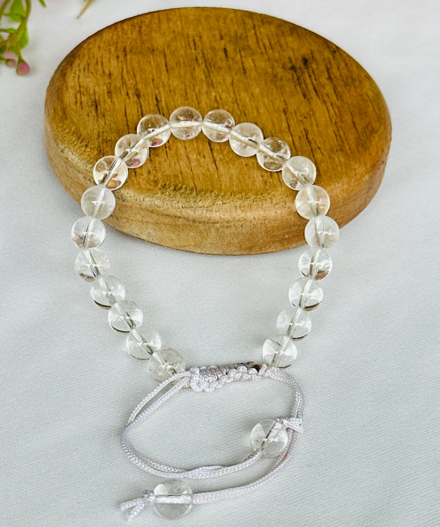 Removes Depression, Anger & Anxiety: Clear Quartz Thread Bracelet - Abhimantrit & Certified