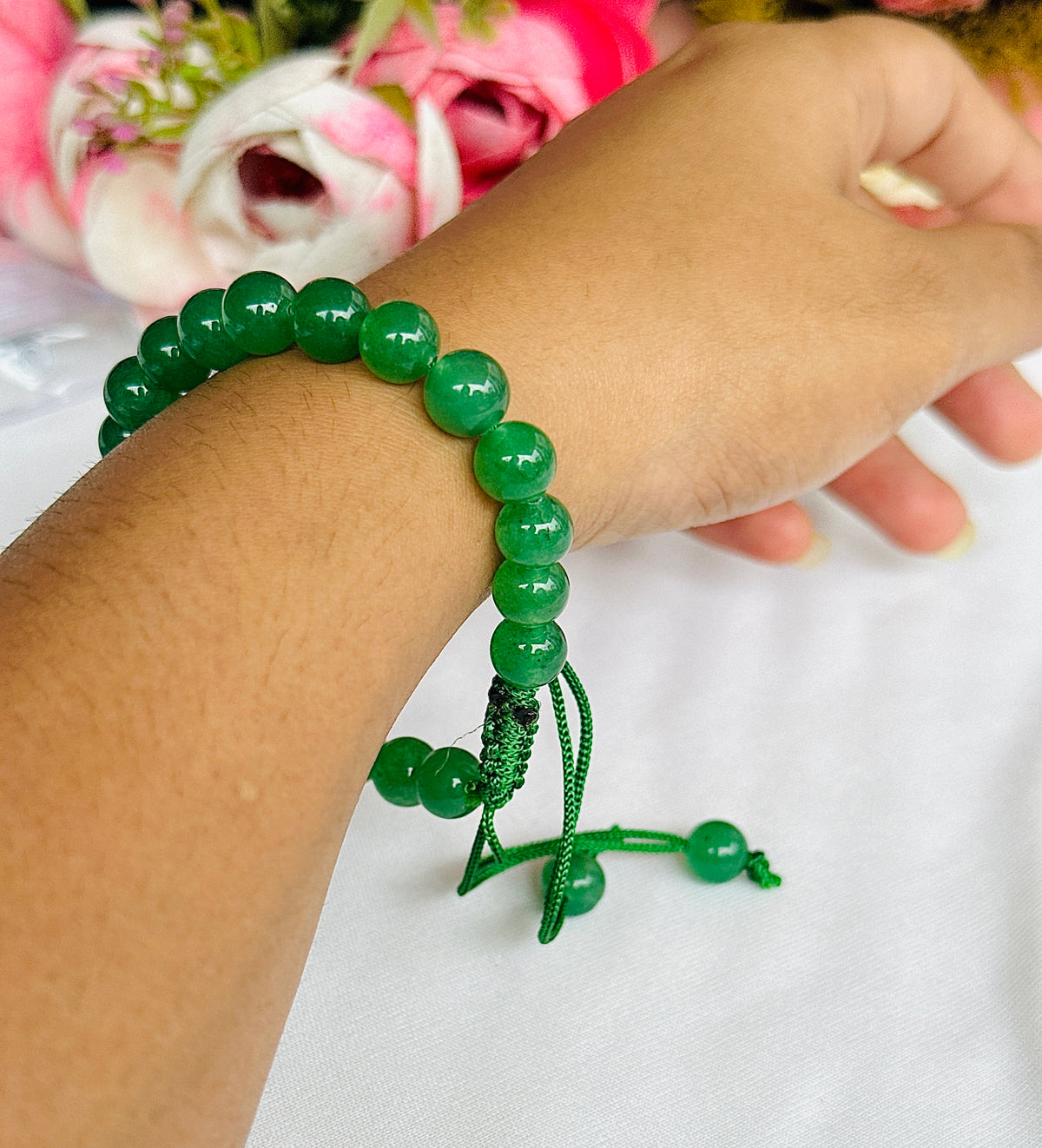 Promotes Wealth Attraction & Money Growth: Green Aventurine Thread Bracelet - Abhimantrit & Certified