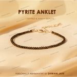 Natural Pyrite Diamond Cut Anklet for Wealth, Success & Protection