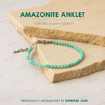 Amazonite Diamond Cut Anklet - Abhimantrit & Certified