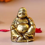 Brass Laughing Buddha Sitting on a Chair - Abhimantrit