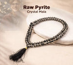 Raw Pyrite Crystal Mala - Abhimantrit & Certified