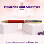 Malachite and Amethyst Pen - Abhimantrit