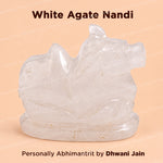 White Agate Nandi - Abhimantrit