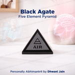 Black Agate Five Element Pyramid - Abhimantrit