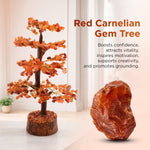 Strengthen Planet Mars (Mangal) & Sun Bracelet: Red Carnelian Crystal Tree - Abhimantrit