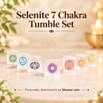 Selenite 7 Chakra Tumble Set - Abhimantrit