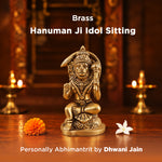 Brass Hanuman Ji Idol Sitting - Abhimantrit