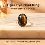 Tiger Eye oval Ring Abhimantrit Certified